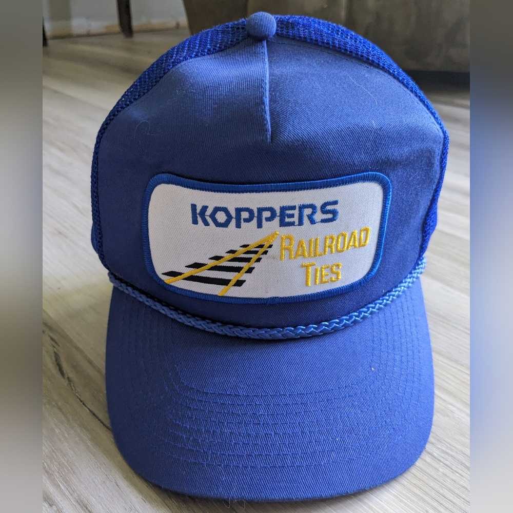 Vtg Koppers Railroad patch‎ trucker hat